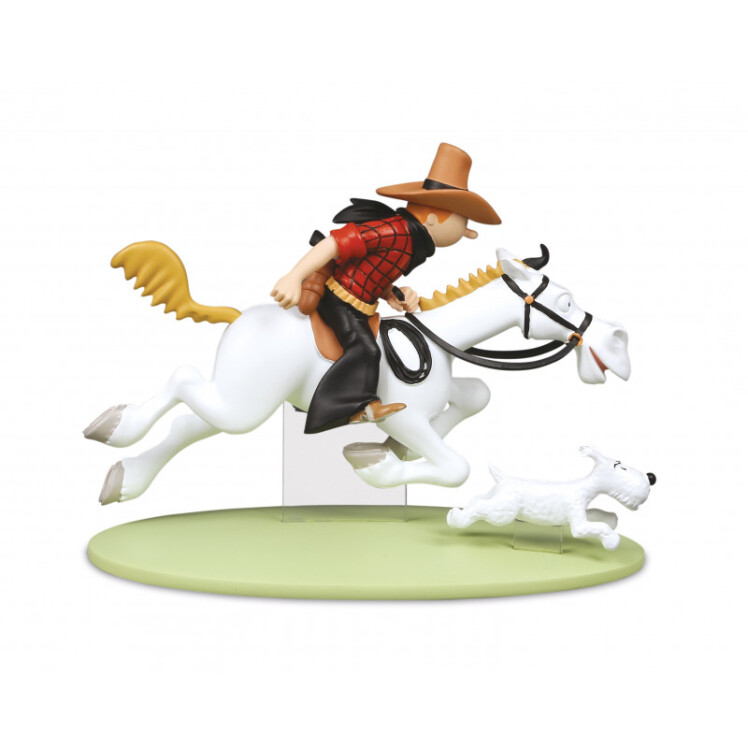 فیگور تن تن کابوی روی اسب Tintin Cowboy horse resin figurine