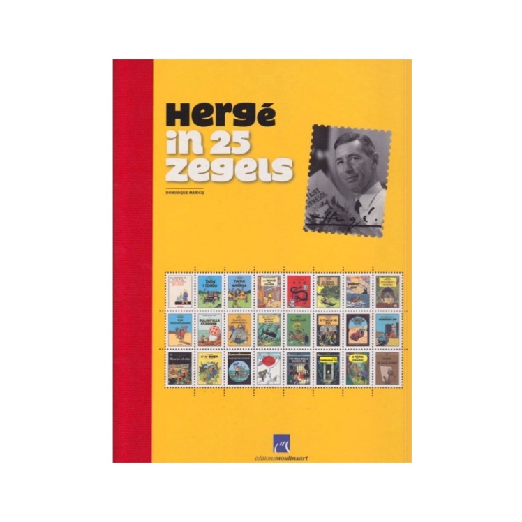 کتاب تن تن هرژه + تمبرها Hergé in 25 zegels