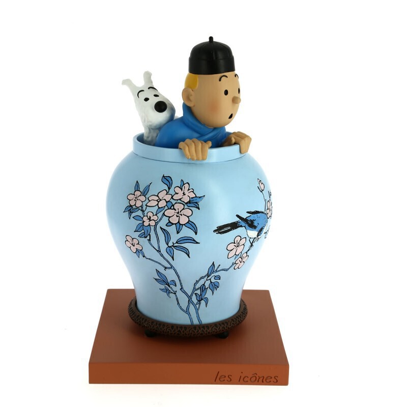  فیگور تن تن نیلوفر آبی Blue Lotus vase 