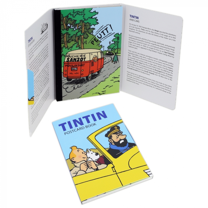 کارت پستال ۱۶ تایی تن تن و ماشین ها Tintin and cars