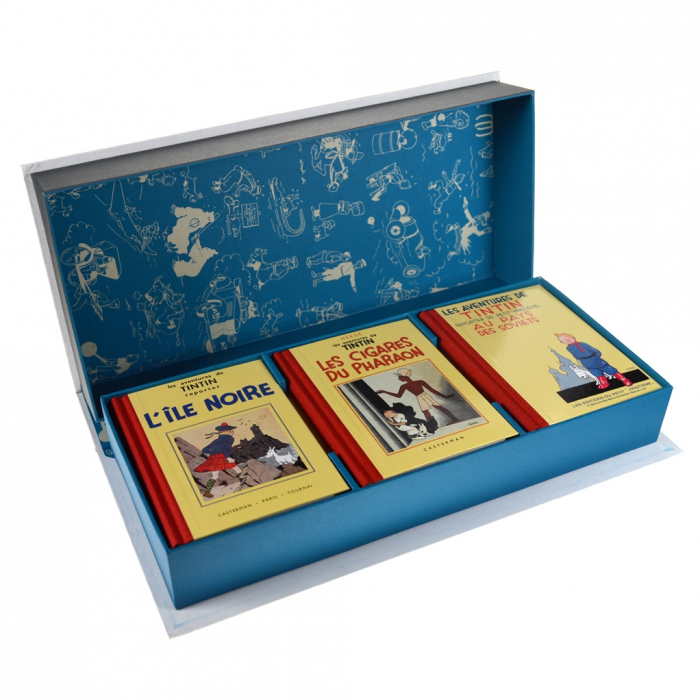  باکس مینی کتاب های تن تن Box of 9 albums of Tintin B & W 