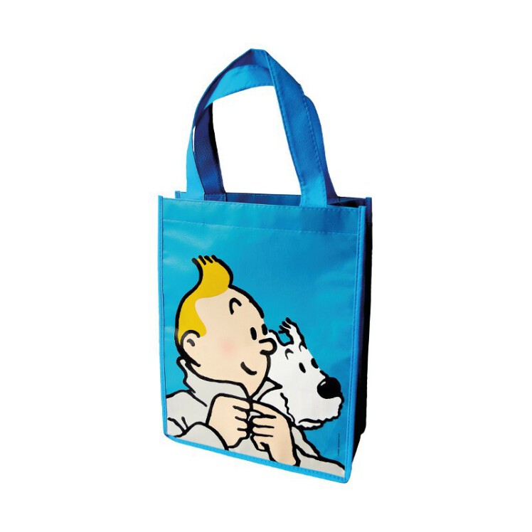 ساک برزنتی آبی تن تن و میلو Tintin and Snowy Blue semi-waterproof bag