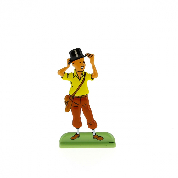  فیگور ۲ بعدی فلزی تن تن کلاهدار Tintin in top hat 