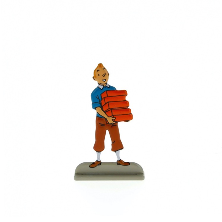 فیگور ۲ بعدی فلزی تن تن Tintin Carrying Bricks